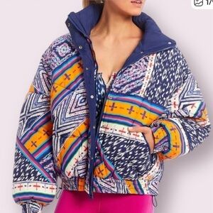 Free People Movement Power House Puffer Jacket in Navy / Marin Size M